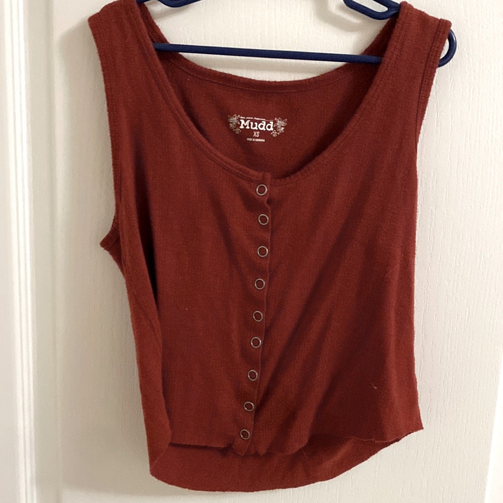 Button up crop tank